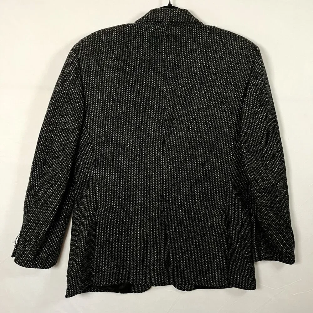 Paco Rabanne Men’s 42R Gray 100% Wool Tweed Sport Coat Blazer Jacket Structured